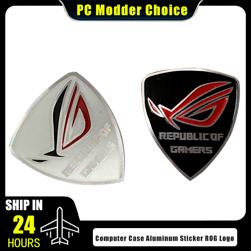 Pc Gaming Lounge - Computerkast Aluminium sticker ROG Logo Gamer
