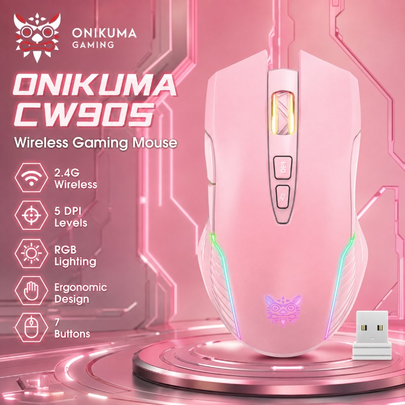 ONIKUMA CW905 Draadloze/Bekabe - Pc Gaming Pink recensie en prijs