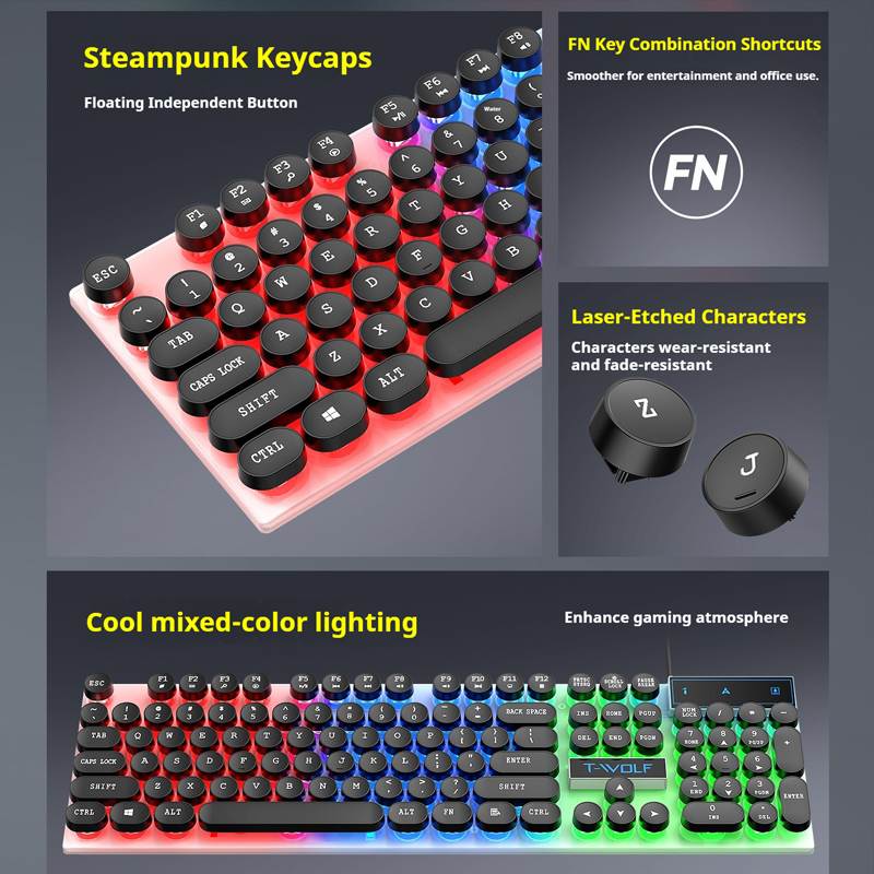 T11T-WOLF gamingtoetsenbord, 1 - Pc Gaming Fullset recensie en prijs